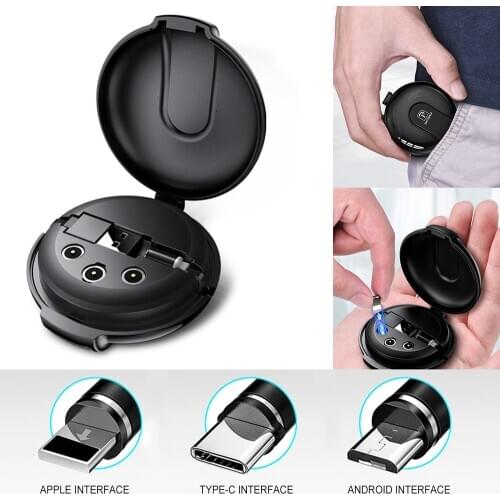 Three-in-one mobile phone charger bracket with USB interface, magnetic car charger and charging cable for mobile phones