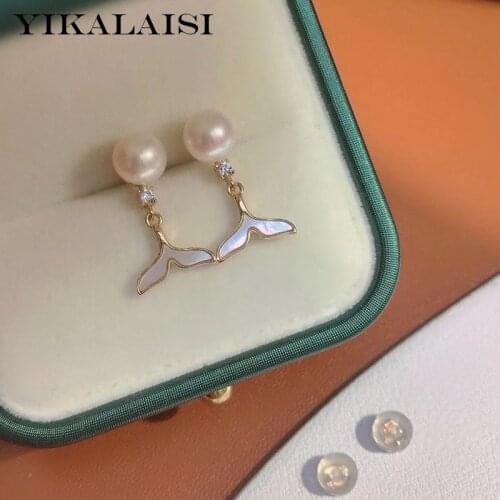 YIKALAISI 925 Sterling Silver Earrings Jewelry For Women 6-7mm Oblate Natural Freshwater Pearl Earrings 2021 New Wholesales