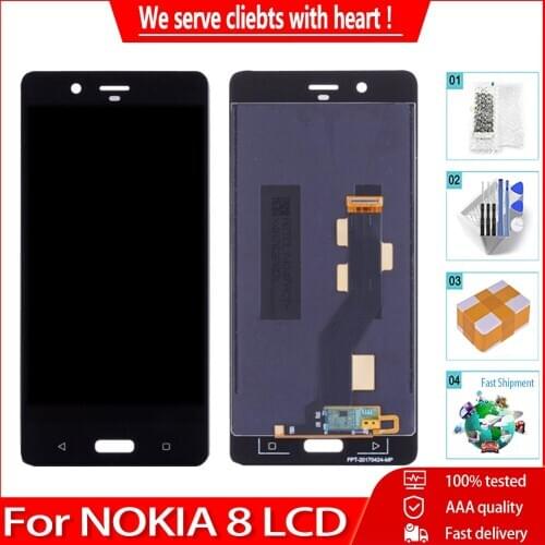 5.3‘’ For Nokia 8 N8 LCD Display With Touch Screen Digitizer Assembly For Nokia 8 TA-1004 TA-1012 TA-1052 LCD 100% Test