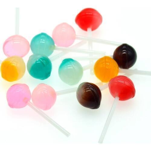 10PCS 14X44mm Mixed 3D Classic Round Ball Lollipops|3D Dollhouse Lollipop Miniatures|DIY Crafting Miniatures|Cake Toppers