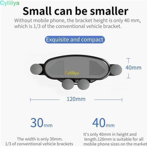 100pcs Gravity Lock In Car Air Vent Clip Dashboard Mounts No Magnetic Mobile Phone Holder Cell Stand Support Bracket