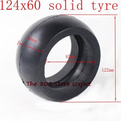 124x60 Electric scooter solid tires 124*60 tubeless tyre DIY trolley scooter Non-inflatable explosion-proof rubber wheel tyres