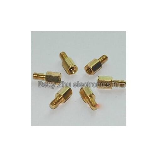 200PCS/LOT 6 +6 copper pillars M3 6 mm high circuit board mounting posts copper pillar