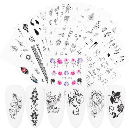 24 Pcs/Set Nail Art Water Transfer Sticker Bominian Styles Pattern Watermark Nail Decals Tips DIY Manicure Decoration