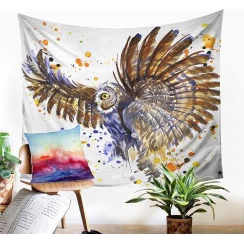 3d Wall Hangings Hign Quality Home Textiles Splendid Owl Pattern Tapestry Modern Home Decoration Farmhouse Decor