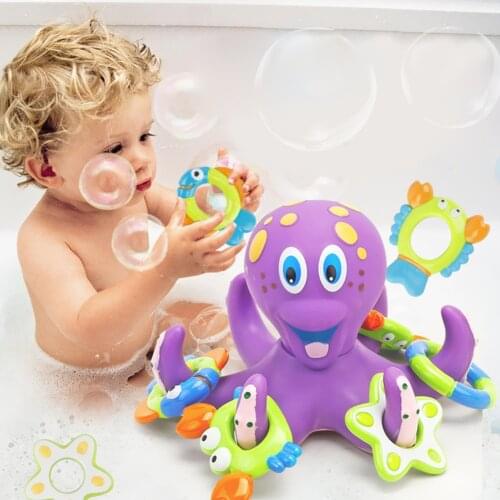 6pcs Kids Water Floating Toy Beach Shower Swimming Water Playing Baby Cute Cartoon Octopus Bathing Toys for Children Gift