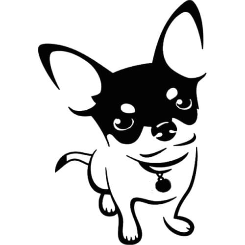 9.6*13.7CM Car Sticker Chihuahua Dog Sticker Large Decal Window Reflective Decoration Decals Vinyl Motorcycle Car Accessories