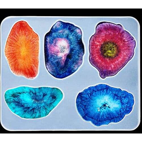 Large Creative Resin Mold Epoxy Silicone Coaster Mold Irregular Patterns Diy Casting Making Pendant Cup Bowl Mat Supplies Tool