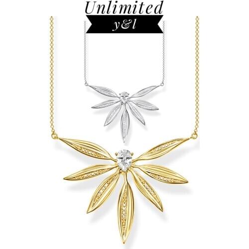 Large Leaves Necklace Jewelry Thomas 925 Sterling Silver Gift For Women Add Glamour To Any Modern Outfit 2021 Spring Brand New