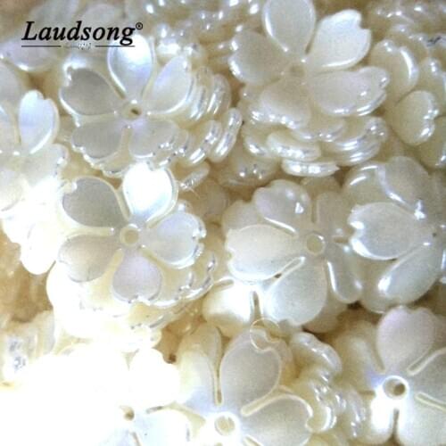 Acrylic Flowers 15MM Imitation Pearl Material Loose Beads For DIY Bracelets Necklaces Childrens Toy Jewelry Making Supplies
