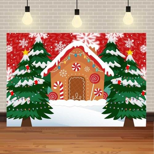 Seekpro Merry Christmas Winter Snow Watercolor Family Party Star Plank Tree Customized Photo Backdrop Photography Background