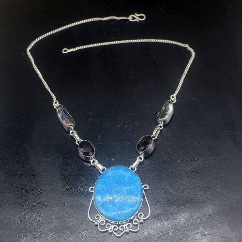 Gemstonefactory Jewelry Big Promotion 925 Silver Jasper Amethyst Biwa Pearl Ladies Women Chain Necklace 44cm 20213356