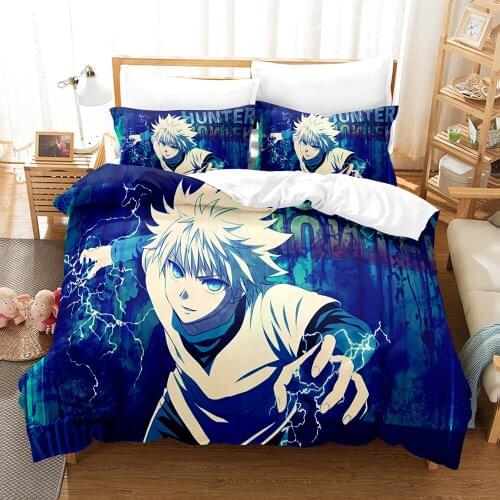 Hunter x Hunter Bedding Set Single Twin Full Queen King Size Hunter x Hunter Bed Set Childrens Kid Bedroom Duvetcover Sets 036
