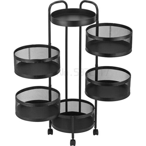 Kitchen vegetable shelf multi floor round rotatable vegetable basket fruit storage basket rotatable shelf