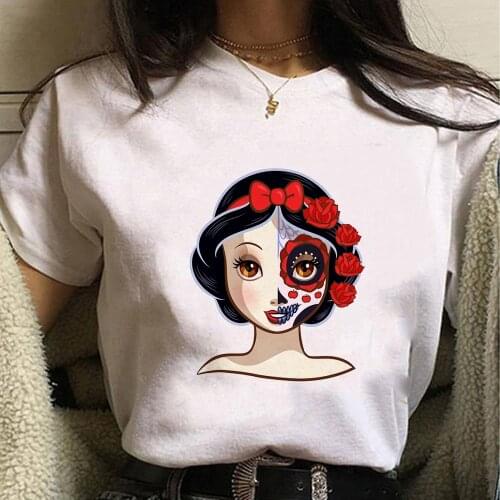 Summer Fashion 2021 Snow White T-shirt Women 90s Harajuku Disney Princess Tees Novelty Beautiful Print Streetwear Tops Dropship