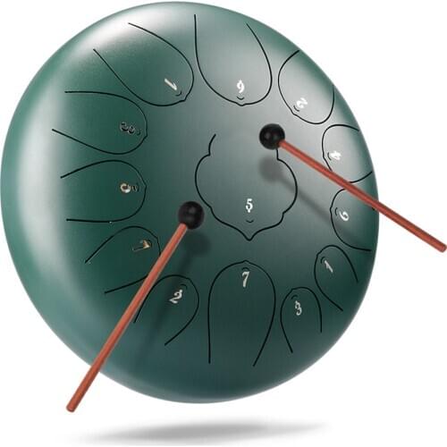 12 inches 13-Tone Steel Tongue Drum Mini Hand Pan Drums with Drumsticks Percussion drum musical gift for beginners performance