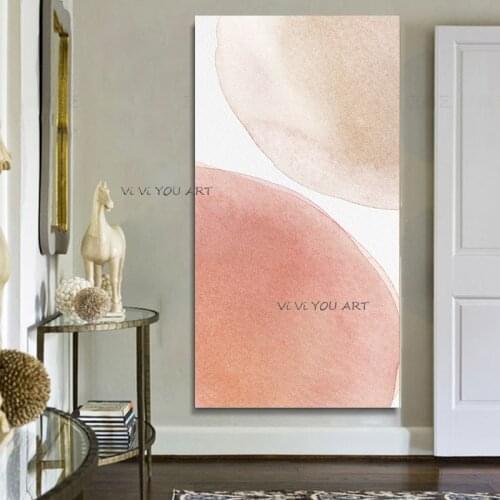 Handmade Fashion Pink Nordic ModernPainting Mural Large SizeRestaurant decor Office art Model Room Corridor oil Painting