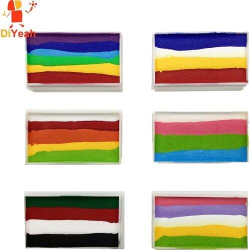 DiYeah Newest Face Painting Body Makeup Rainbow Flower Non Toxic Safe Water Paint Christmas Halloween Party Tools 30G