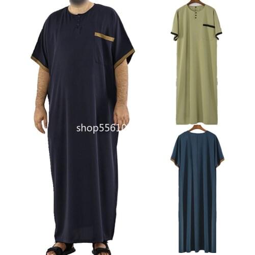 New Abaya Dubai Homme Men Arabic Pakistan Saudi Arabia Muslim Dress Oman Islamic Clothing Caftan Marocain Ropa Arabe Hombre