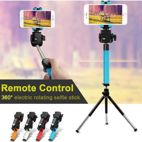 New Upgrade 360 Degree Electric Rotation Handheld Bluetooth Selfie Stick With Rearview Mirror For Smartphone Selfy Remote Stick