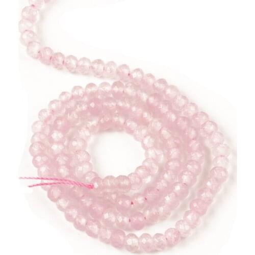 Wholesale Faceted Flat Jades Pink Beads Loose Natural Stone Beads for Jewelry Making Accessories 2-4mm Necklace Bracelet DIY