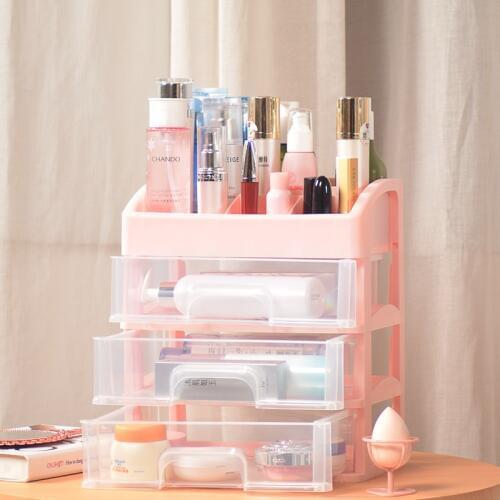 Plastic Cosmetics Storage Box Desktop Debris Storage Box Drawer Type Multilayer Cosmetic Finishing Box Makeup Organizer Box