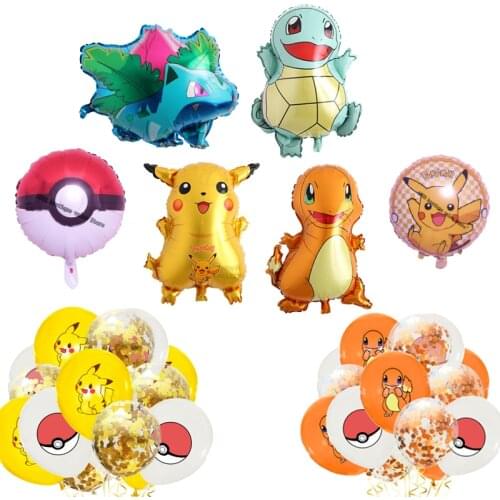 Pokemon Theme Decoration Balloon Set Children Birthday Party pikachu Aluminum Film Balloon Combination Party Supplies