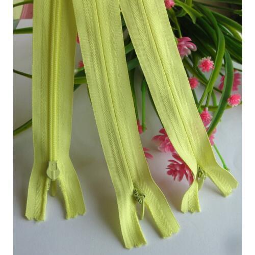 Strong Side Nylon Fabric 40cm Light yellow Invisible Zippers For Sewing Dress Garment Craft garment accessories