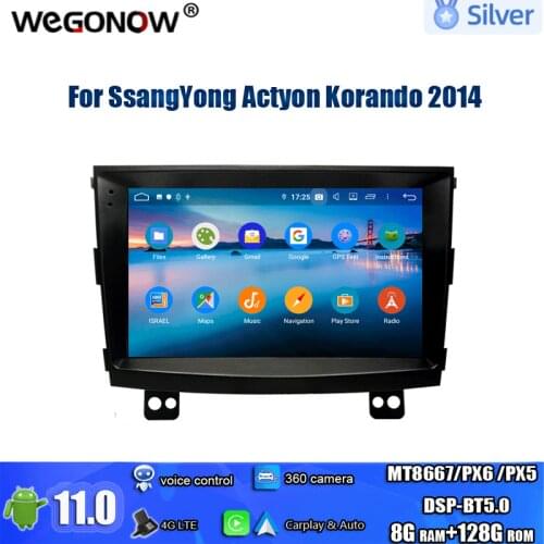PX6 DSP Android 10.0 4GB RAM 64GB ROM 8Core Car DVD Player Wifi 4G BT 5.0 RDS RADIO GPS navi Map DVR For SsangYong Tivolan 2014