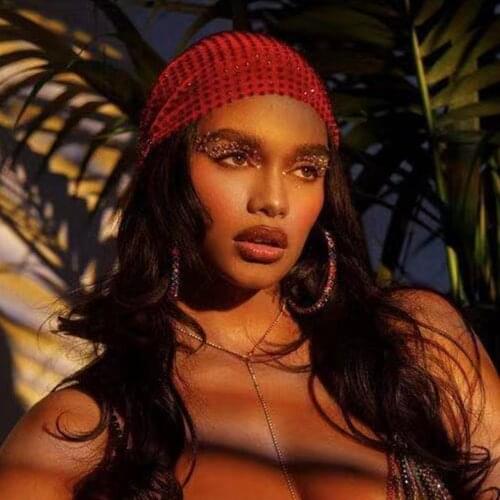 Luxury Crystal Hollow Mesh Cover Full Head Headwraps Headband Hair Jewelry for Women Bling Rhinestone Head Scarf Bandana Hat