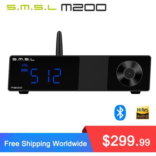 SMSL M200 AK4497EQ DAC Bluetooth 5.0 Support 32Bit/768KHz DSD512 Decoder with Remote Control