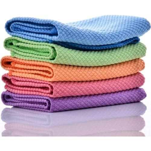 5pcs Microfiber Cleaning Cloths Rags Kitchen Dish Towel Absorbent Wiping Rags Household Cleaning Rag Magic Rag Dish Cleaning