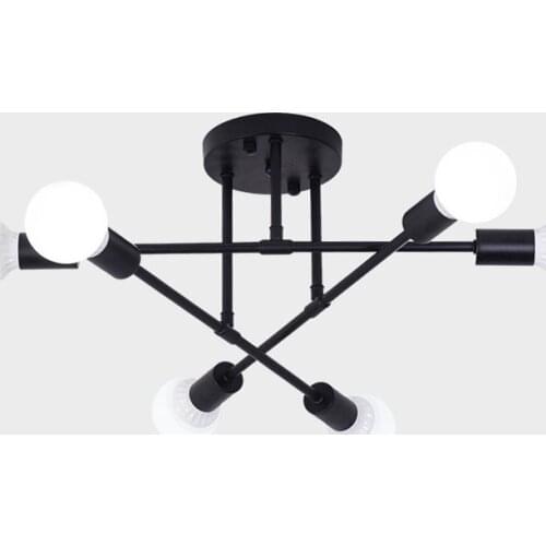 Vintage Ceiling Lamp Multiple E27 Lamp Base 6/8 Heads Black/White/Gold For Living Room Modern Simplicity LED Ceiling Lights