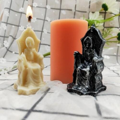 Caution! Small Size! Grim Reaper Silicone Mold Aromatherapy Candle Mould Death Wizard Yama Candle Moulds DIY 3D Craftwork