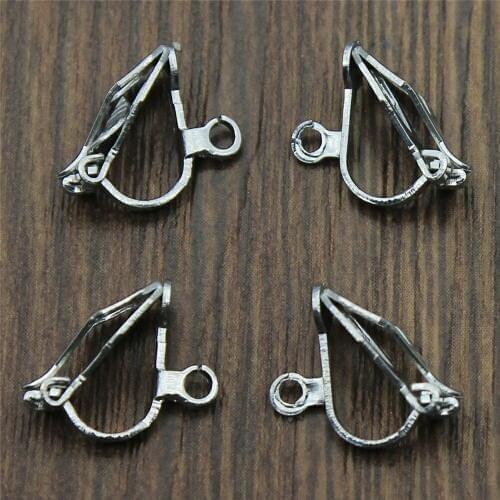 50pcs/lot 6 Colors 12mm Simple Ear Clip Connector Copper Material DIY Earring Clip Finding Jewelry Making Accessories