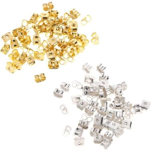 50 Pcs/Set Earrings Plugs Clutch Back Ear Stud Accessories Metal Pad Safety Tool