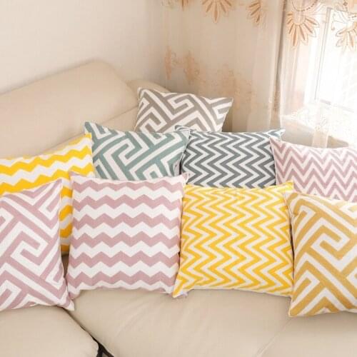 1 Pcs Rectangle Nordic Style Pillow Soft Geometric Printed Sofa Cushion Towel Embroidery Four-corner Headrest For Party Decor