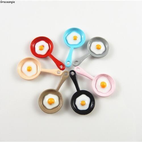 10PC/Lot GraceAngie Mix Multicolor Egg Pans Creative Baby Jewelry Pendant Cute Alloy Necklace Bracelet Charms DIY Earrings 52977