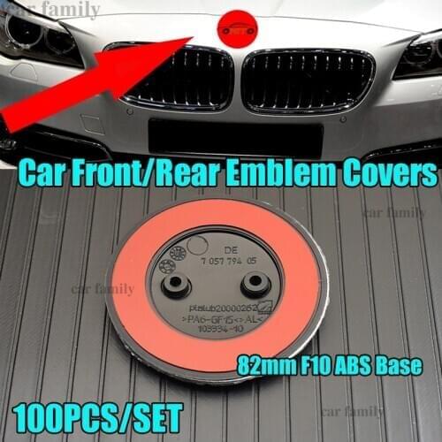 100pcs For F10 82mm Original 2PINS Epoxy resin ABS Car Racing Grills Auto Emblem badge logo Front Bonnet Covers Label Cap