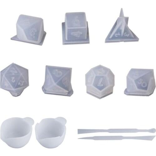11pcs/set Dice Resin Mold Moulds Gamer-tools Dice Fillet Shape Multi-spec Silicone Mould Making