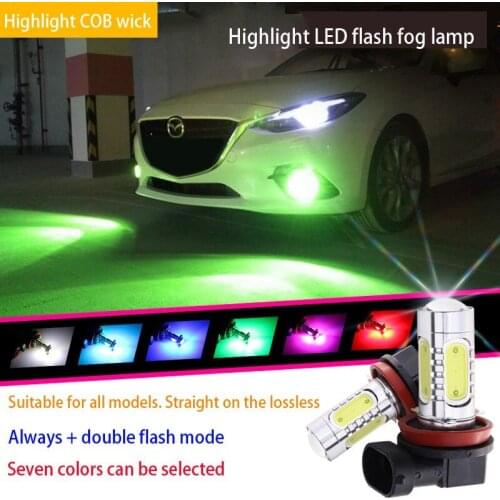 2PCS 7.5W COB Car LED Fog Light H1 H3 Motorcycle Headlights H4 H7 H11 9005 Flash Fog Lamp H16 880 881 H27
