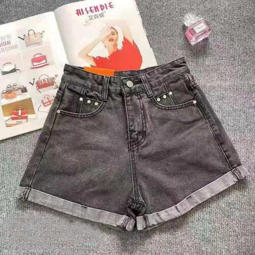 2021 Top Fashion 20558 (no.3 Middle, Row 4, Hall) Non Real Net Red Picture Solid Color Short Denim Shorts [2016] 34