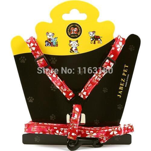 240 Sets/lot Dog Cat Harness Adjustable Collar Leash Fashion Print Safety Traction Rope Dog Leash for Small Medium Dog