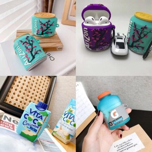 Sakura Iced Tea Drink 3D Earphone Cover, Suitable for Airpods Pro 1 2 Charging Case Cover, Wireless Earphone Protection Box