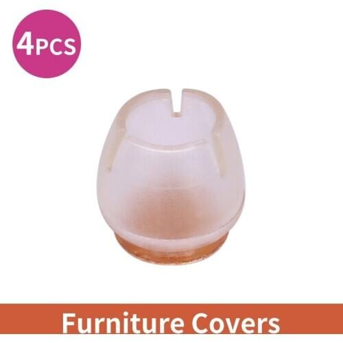 4pcs Silicone Chair Caps Table Foot Pads for Square Round Furniture Covers Socks Floor Protectors