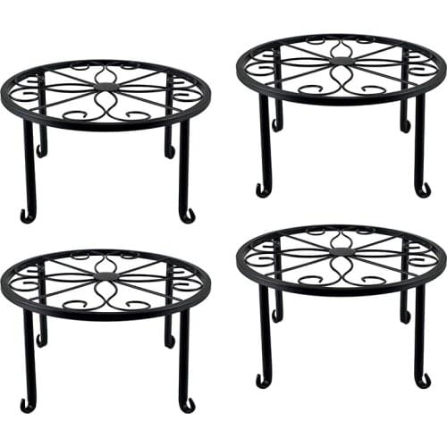 4 Pieces of Plant Stand Indoor and Outdoor Metal Rust-Proof Plant Stand, Classic Flower Pot Stand