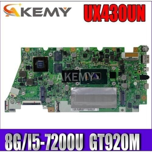 Akemy UX430UN 8G/I5-7200U/AS GT920M V2G 90NB07V0-R00010 Motherboard For Asus UX430UN UX430U UX430U Laptop Mainboard 100% Tested