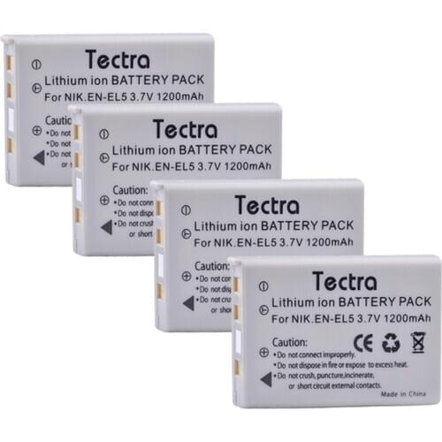 4PCS EN-EL5 Battery for Nikon Coolpix P500 P5000 P5100 P6000 P530 P520 P510 P100 3700 4200 ENEL5 Camera Batteries