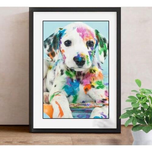 Diamond Embroidery Animal Full Round Drill Diamond Painting Cross Stitch Colorful Dog 3D Rhinestone Mosaic Home Decor Gift