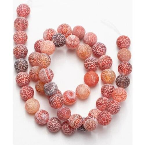 Natural Fire Dragon Veins Red Agates Beads Frost Cracked Dream Loose Stone Beads Necklace Bracelet Earrings Jewelry DIY 4-12mm